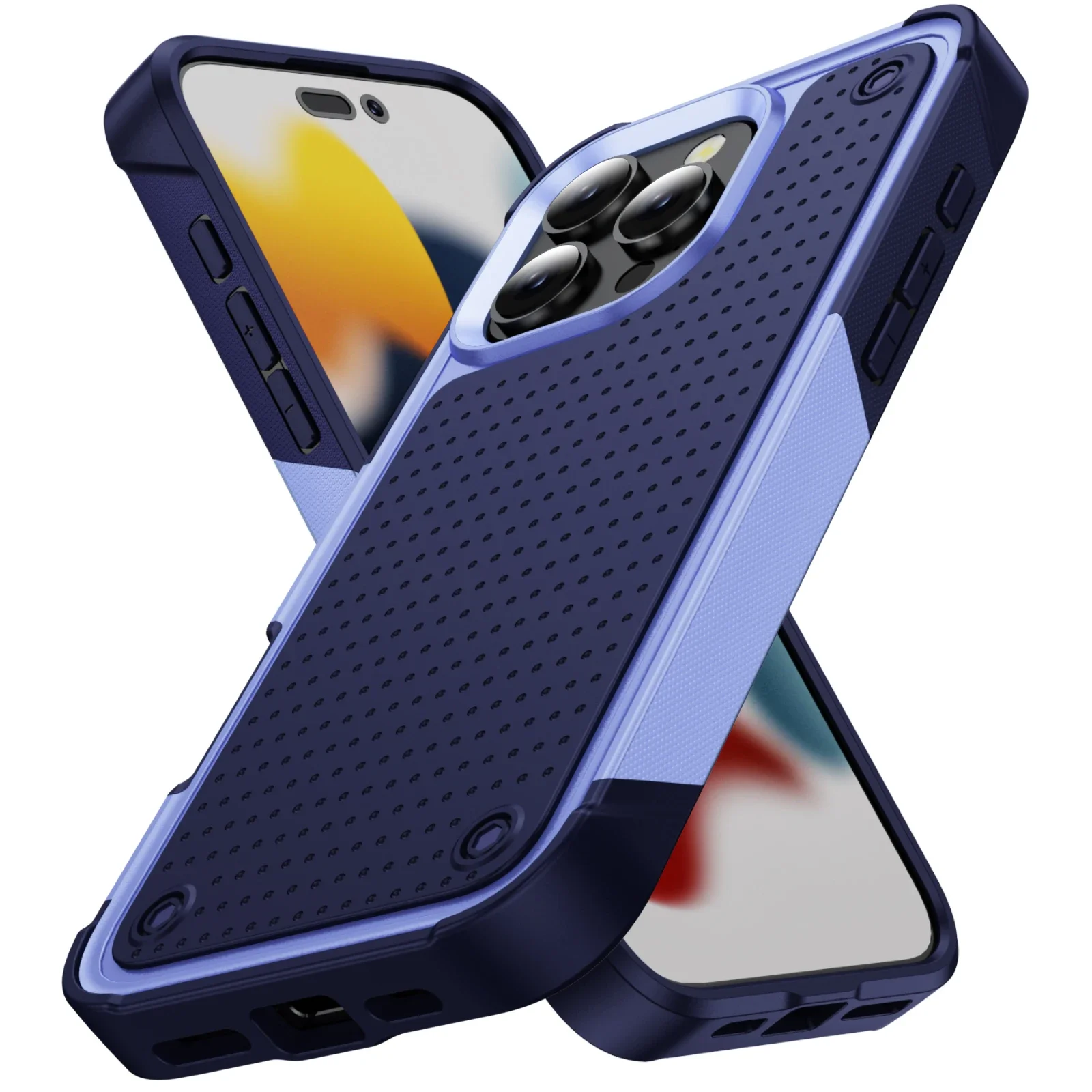 Hybrid Rugged Armor Shockproof Phone Case with Hard Plastic Frame and TPU Back Cover