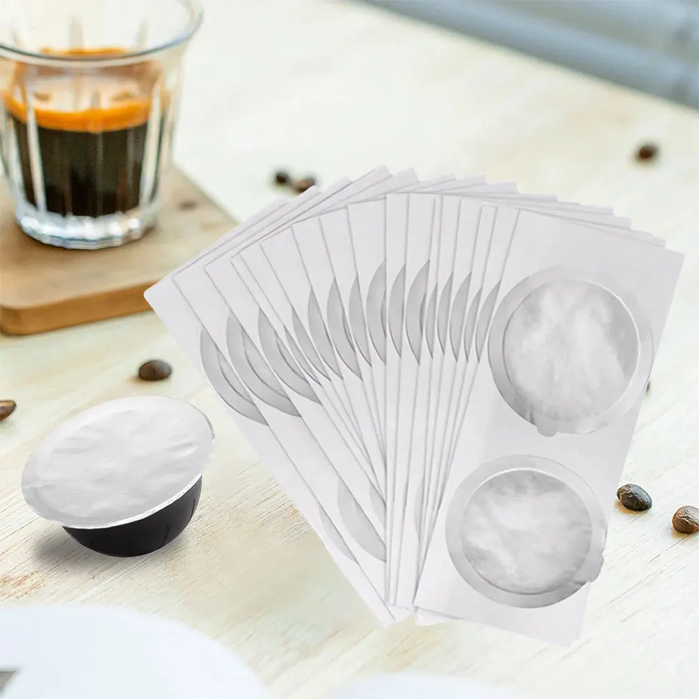 10/20 PCS Coffee Capsule Self-Adhesive Seals Foils Disposible Refillable Capsules Pods Lids for Nespresso Vertuo Coffee Machine