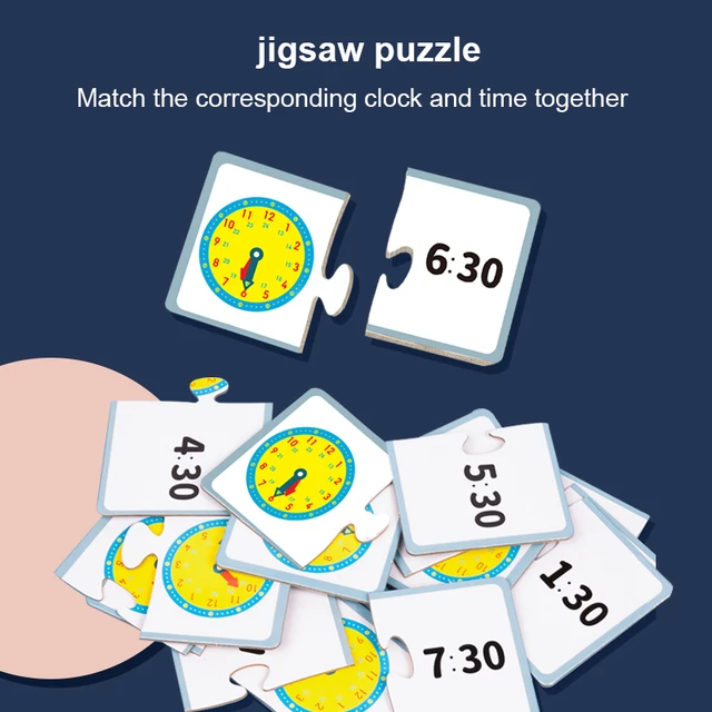 WEMMICKS Montessori Wooden Clock Toys Children Time Learning Hour Minute Second Cognition Kids Early Preschool Teaching Aids 5