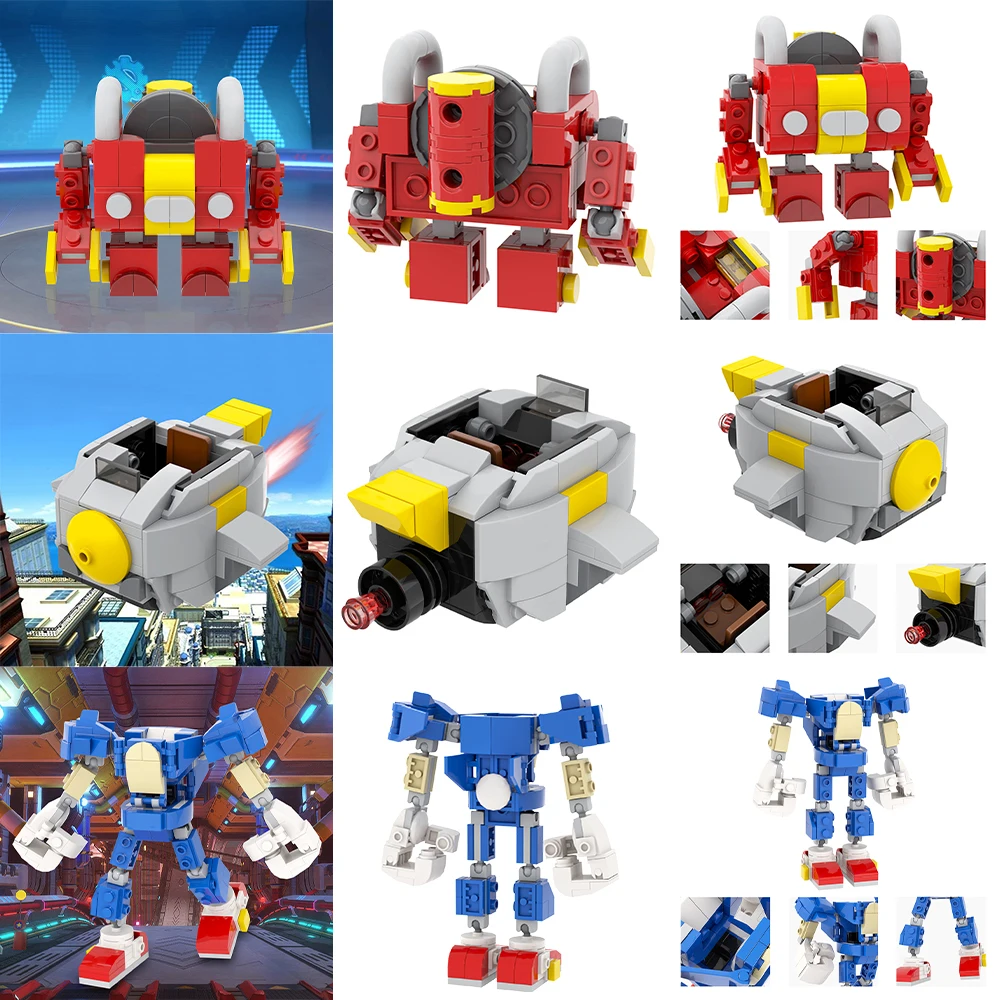MOC Igel Mech Ziegel Auto Spiel Anime Luftschiff Dr Eggmaned Roboter Kompatibel Abbildung Bausteine Spielzeug Für Kinder Erwachsene Geschenk – Detail 1