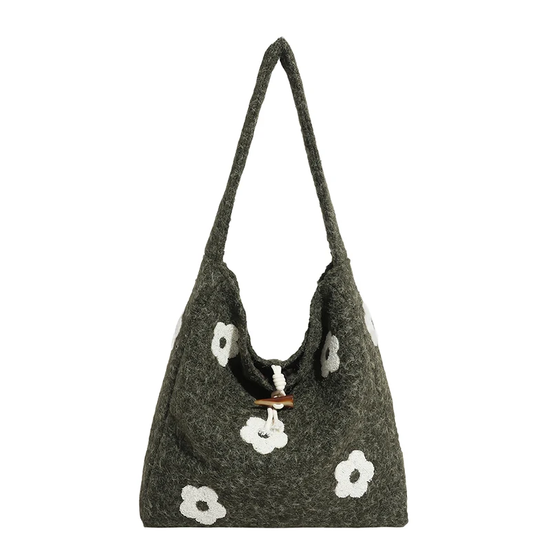 Women Girl Plush Underarm Shoulder Bag One Shoulder Armpit Bag Large Capacity Shoulder Bag for School Work Daily Use