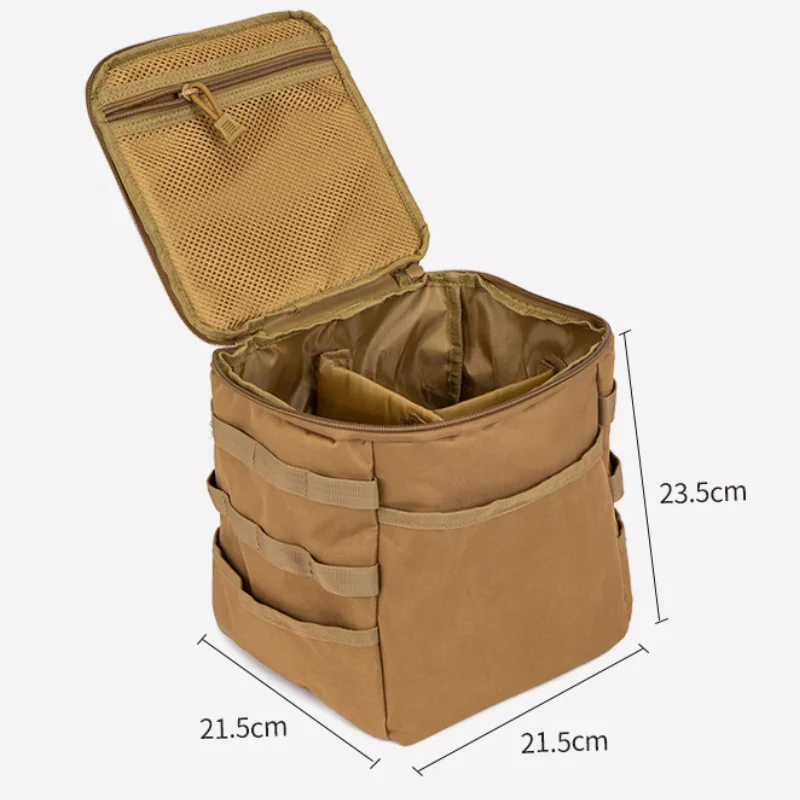 Camping Storage Bag Picnic Basket Large Capacity Outdoor Camping Lamps Gas Stove Gas Canister Pot Carry Bag Storage Picnic