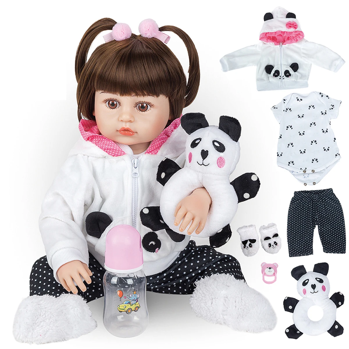 Bebe Reborn Panda Clothing Set Silicone Reborn Baby Doll For Girls 20inch  50cm Reborn Toddler Bonecas Gift Lol - Dolls - AliExpress