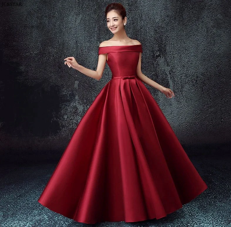 Turquoise Blue Satin Wedding Party Dress Off The Shoulder Bow A Line All Age Evening Dresses Prom Robe Elegant Unique Bridesmaid
