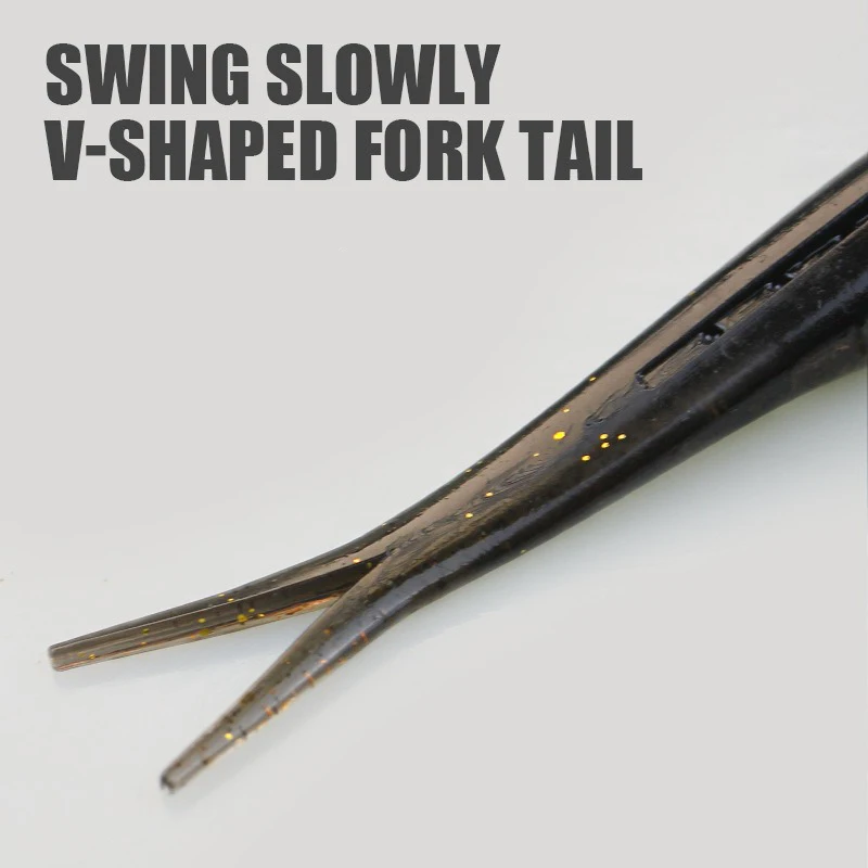 Floating TPR Soft Bait 8cm 12cm V-shape Split Tail Swimbait Worm Artificial Silicone Rock Shiner Fishing Lures Ned Fishing