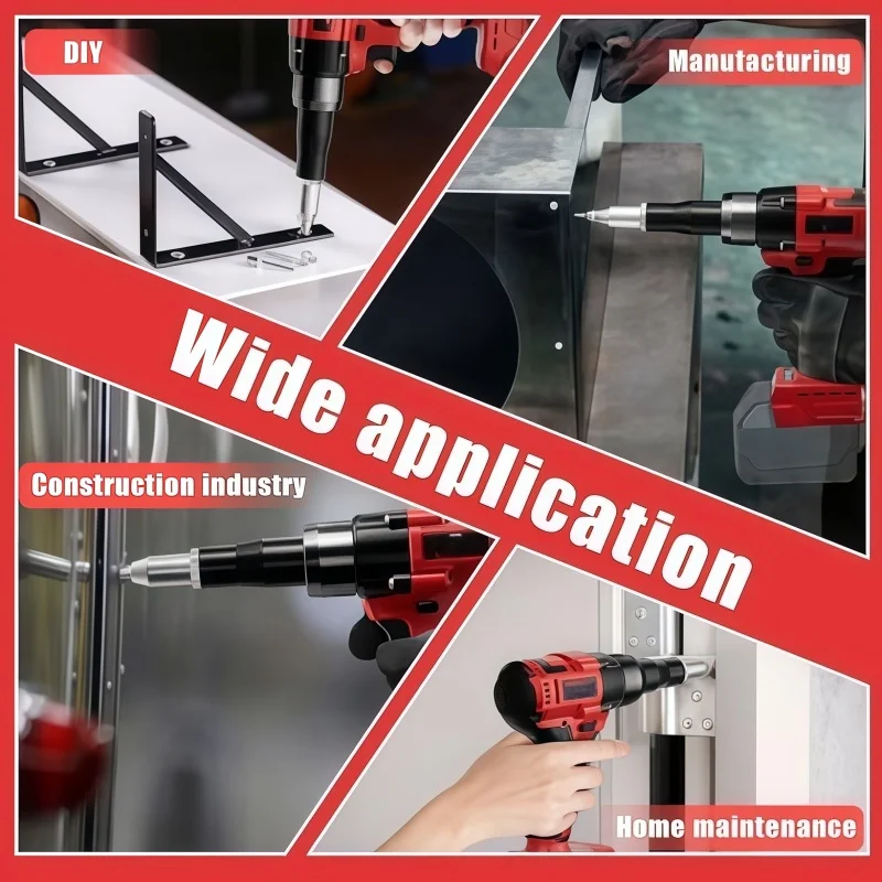 For Milwaukee M18 Battery Brushless Electric Rivet Nut Gun for Aluminum/ Stainle