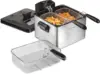 Beach Triple Basket Electric Deep Fryer, 4.7 Quarts / 19 Cups Oil Capacity, Lid with View Window, Professional Style, 1 1