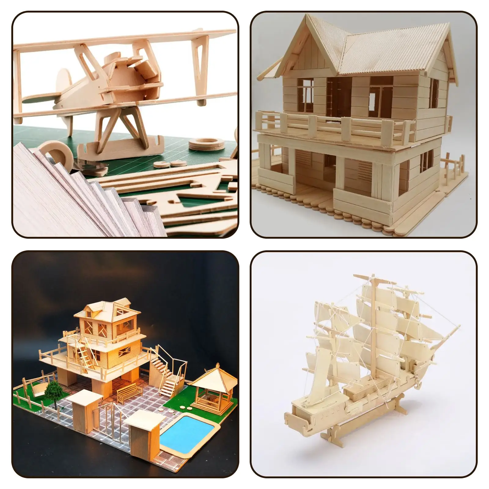 5Pcs Balsa Wood Sheets Set 2