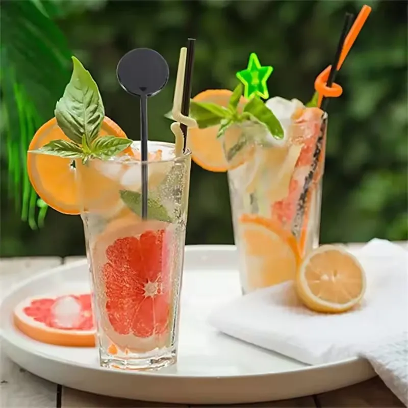 100Pcs Black Beverage Stick Martini Mixing Stirrer Swizzle Sticks Mixer Coffee Drink Stirrers Cocktails Drinks, Bar Tools