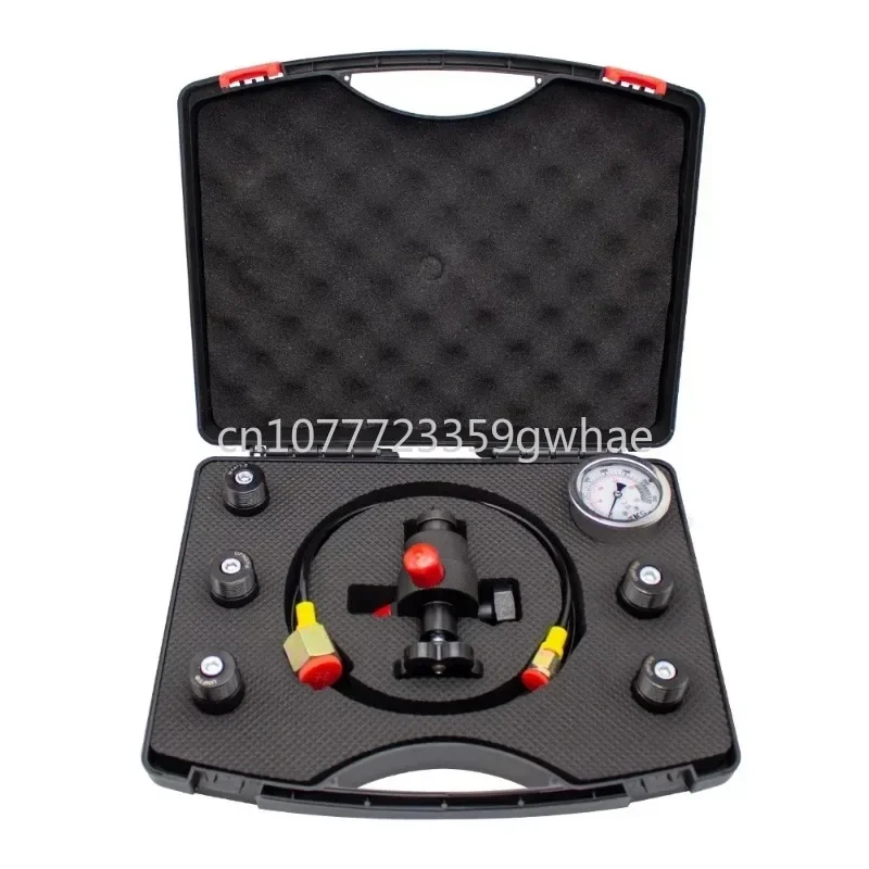 

Pressure gauge kit Hydraulic accumulator nitrogen charging and charging valve Type 5 adapter 0-25MPA Pressure gauge test kit