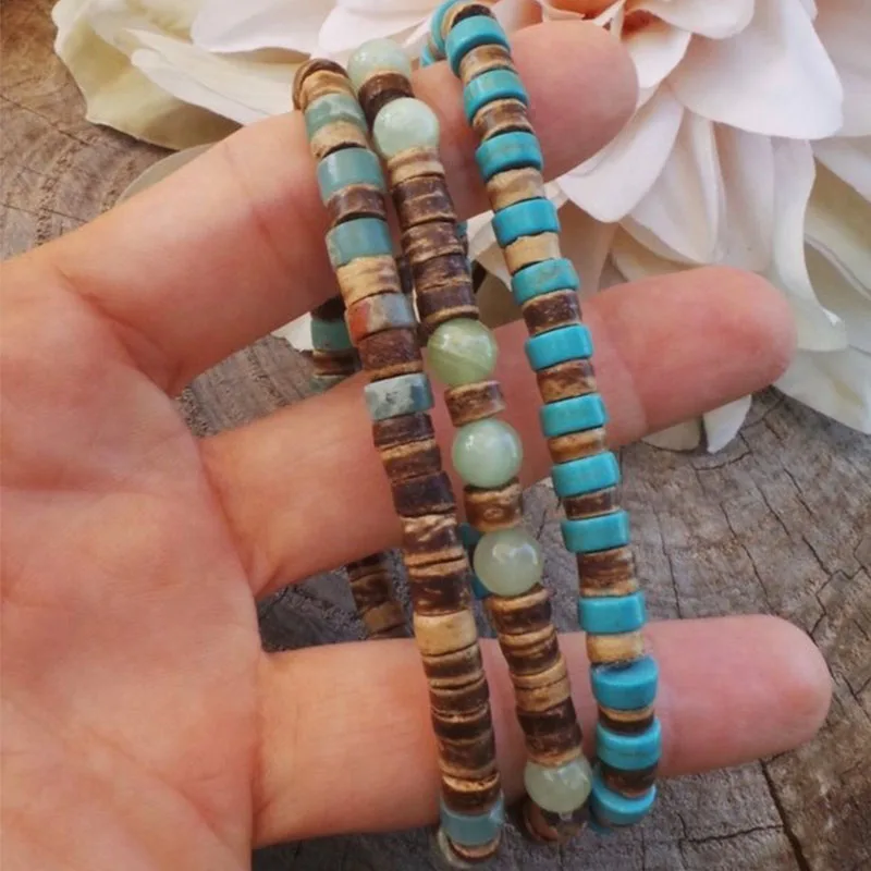 Mens Beaded Bracelet Set