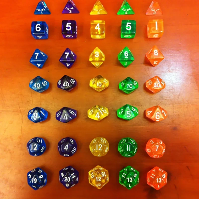 Dice set 7PCS/LOT Multi-sided random colors