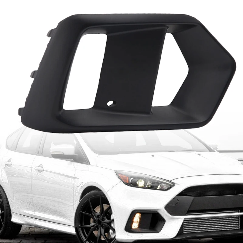 

Car Front Right Bumper Fog Light Cover Bezel Trim Frame Fit for Ford Focus RS 2016 2017 2018 Matte Black Plastic