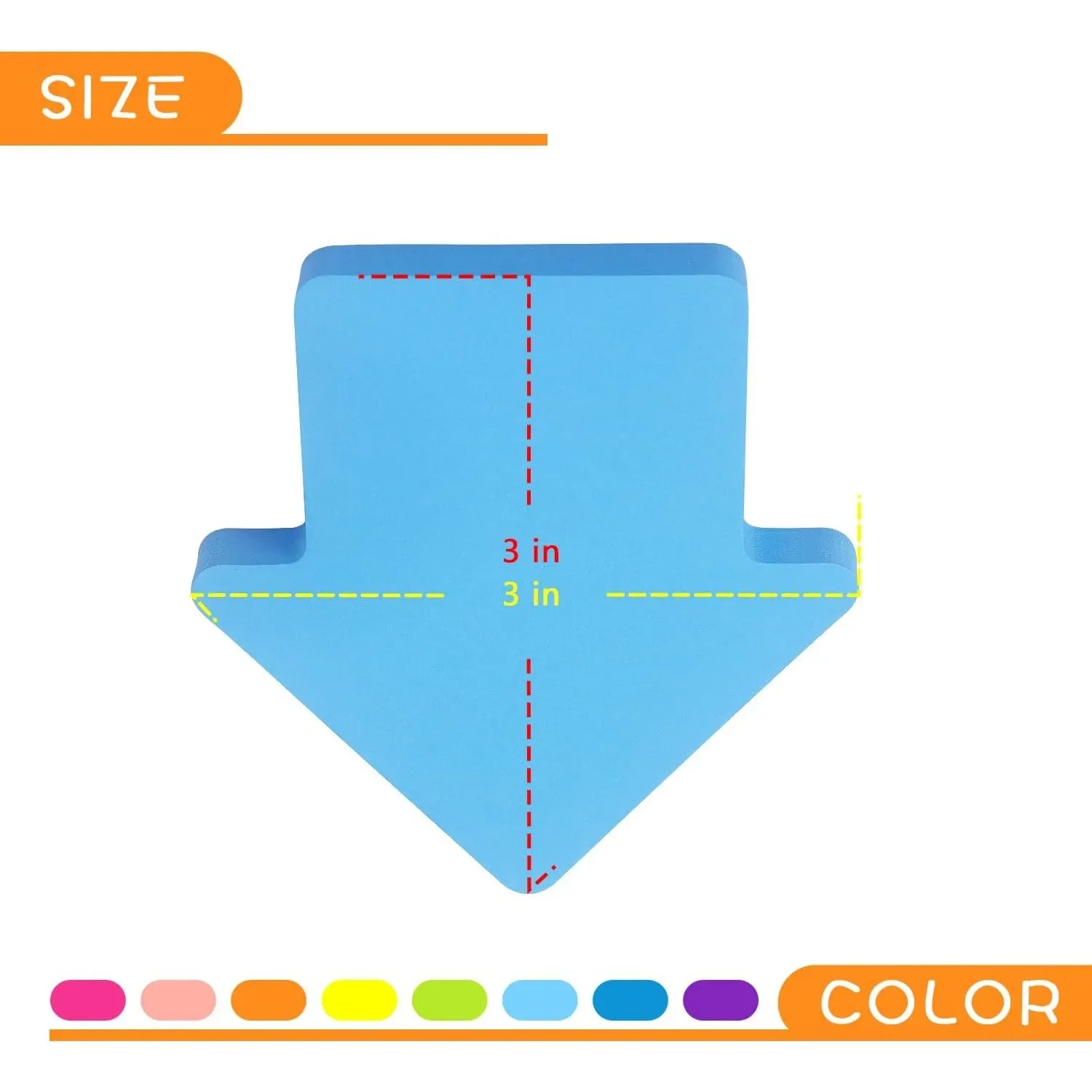 Arrow Shaped Sticky Notes 8 Colors Bright and Colorful Sticky Notes 75 Sheets/Book Self-Adhesive Sticky Notes (8 Books) 4