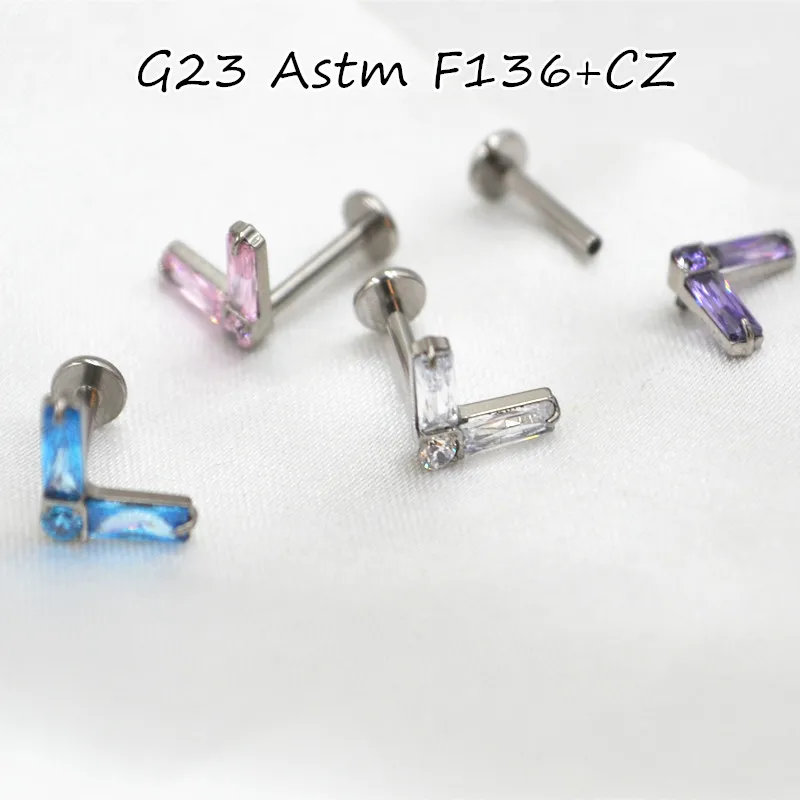 

Lot10pcs G23 Titanium Astm F136 CZ Gems Lip Labret Ring Bar Ear Cartilage Helix Rook Tragus Studs 16G Body Piercing Jewelry New