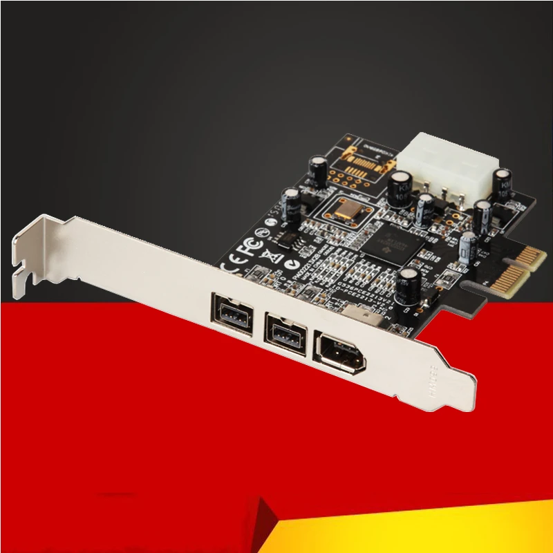 

1394 Плата расширения PCI-E 1X к IEEE 1394 DV видеоадаптер 1x 1394A 6Pin + 2x 1394B 9Pin контроллер Firewire карта для настольного ПК
