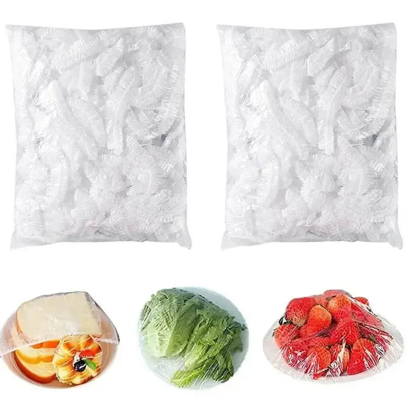 Disposable Fresh Lids Plastic Food Storage Lids Reusable Bowl Lid Stretch Elastic Lid Bags 100pcs food storage lids