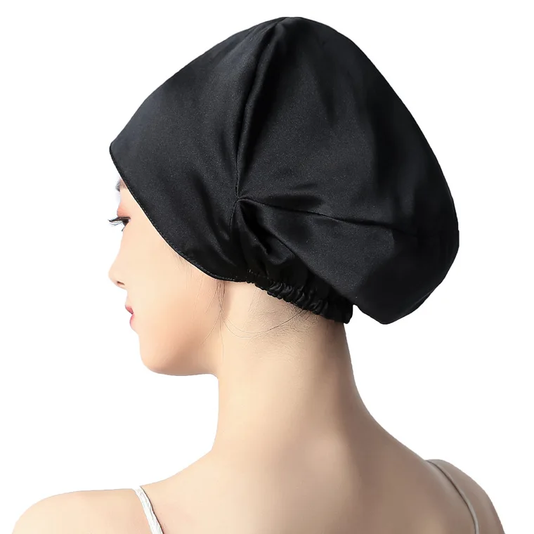 Winsleter,100% Mulberry Silk Turban Bonnets Female Double Layered Sleeping Night Wrap Cap For Curly Ladies A34317M 5