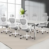 Office Computer Desk Chair, Ergonomic High-Back Mesh Rolling Work Task Chairs with Wheels and Adjustable Headrests,Study, Grey 2
