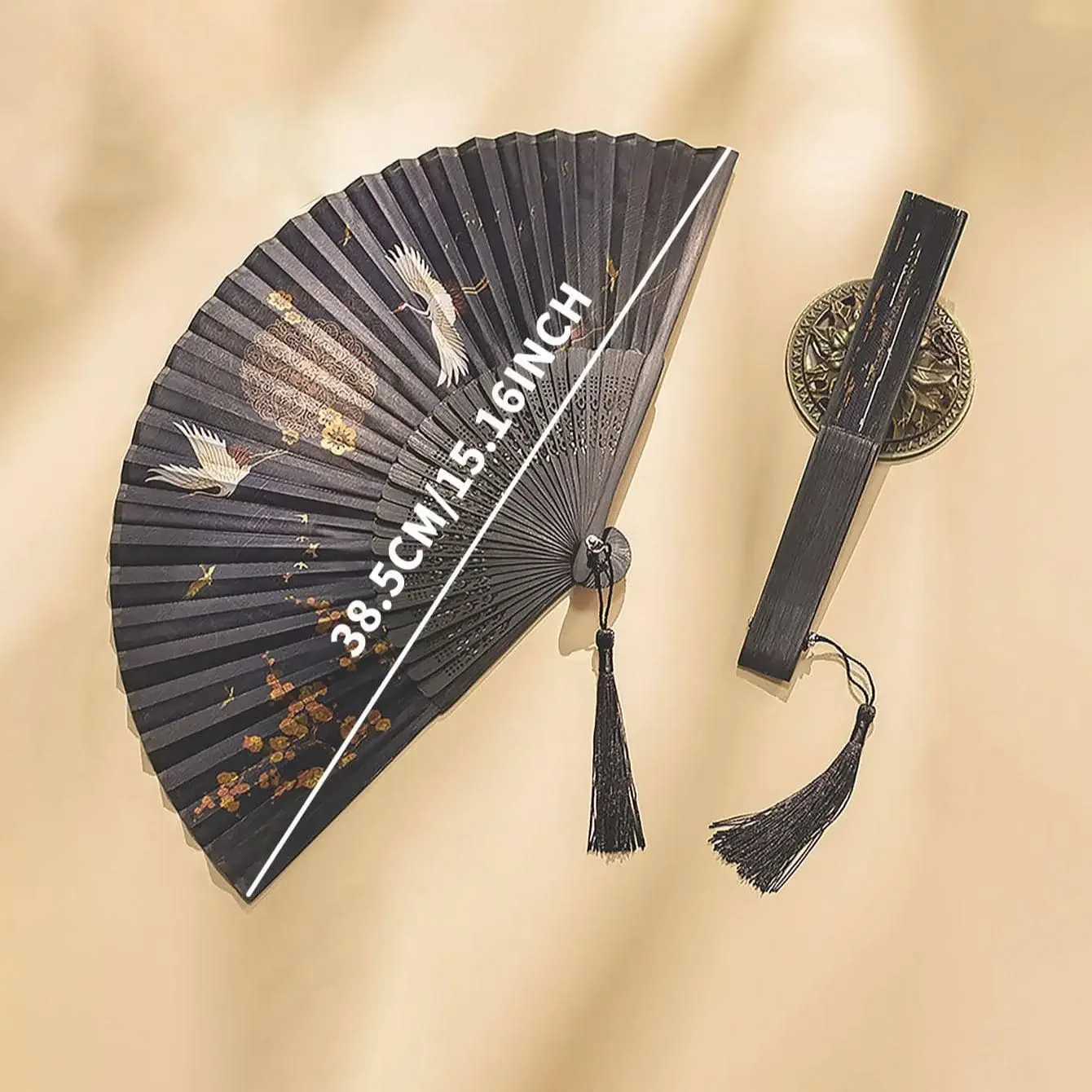 1pc-Chinese Vintage Style Folding Fan Silk Handheld Fan Foldable Bamboo Framed Decorative Folding Fans for Wedding Party folding fan hand fan silk fans