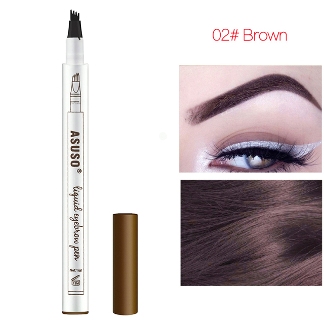 4 Fork Tips Eyebrow Pencil Waterproof Eye Makeup 3 Colors Easy Use Eyebrow Pencil Deep Color Pencil Eyebrow