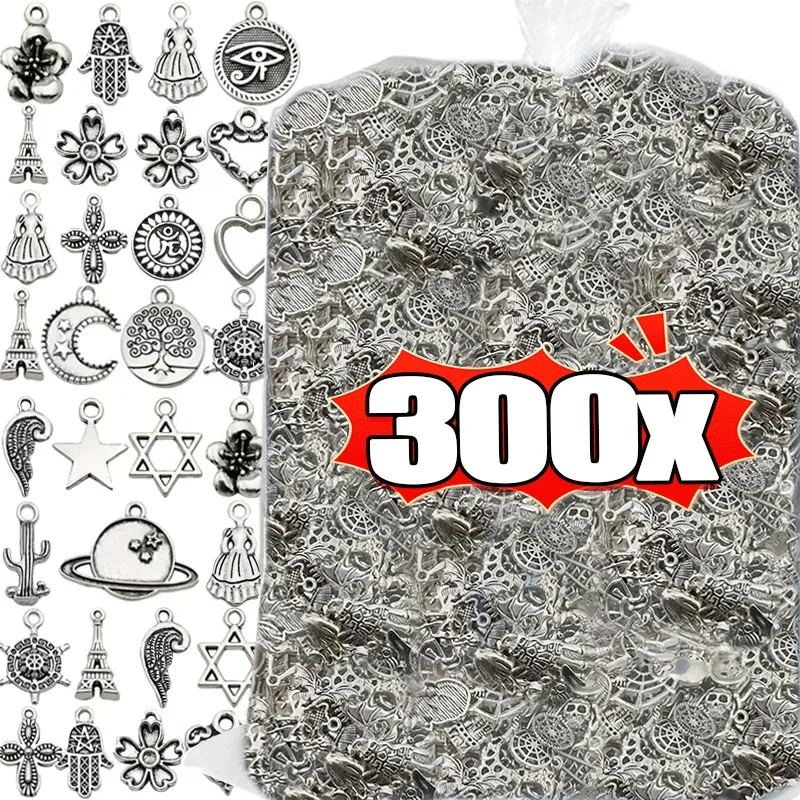 Tibetan Silver Mixed Pendant Animals Charms Beads 100-300pcs for Jewelry Making Bracelet Earrings Necklace DIY Craft Art