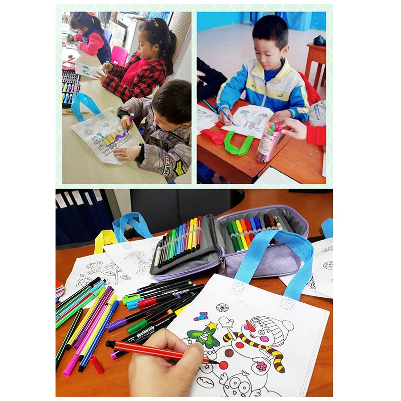 5Pcs Kids DIY Drawing Colored Graffiti Bag & Painting Crayons Children Learning Educational Drawing Toys Set for Boy Girl Gifts