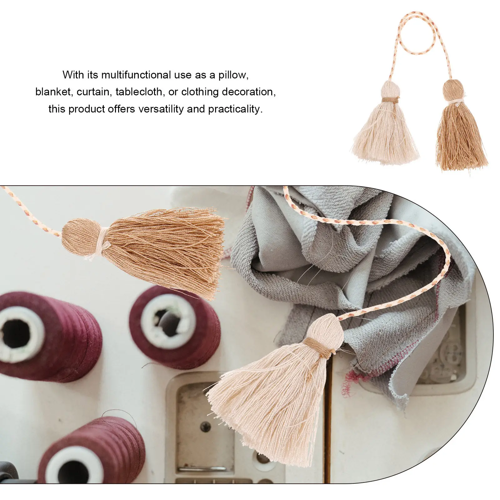 2Pcs Tassels 장식 흐름 디자인 면사 커튼 베개 담요 식탁보 DIY 액세서리 공예 홈