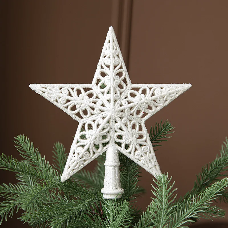 Christmas Star Decoration Christmas Tree Decoration Hollow Glitter Christmas Tree Top Star Home Decor New Year Xmas Tree Ornaments