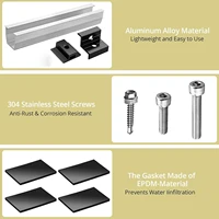 Kit de support de panneau solaire, Rail de montage en aluminium 30mm/35mm, supports de pinces d'extrémité pour toit plat, Rail de montage PV 12 pièces 3