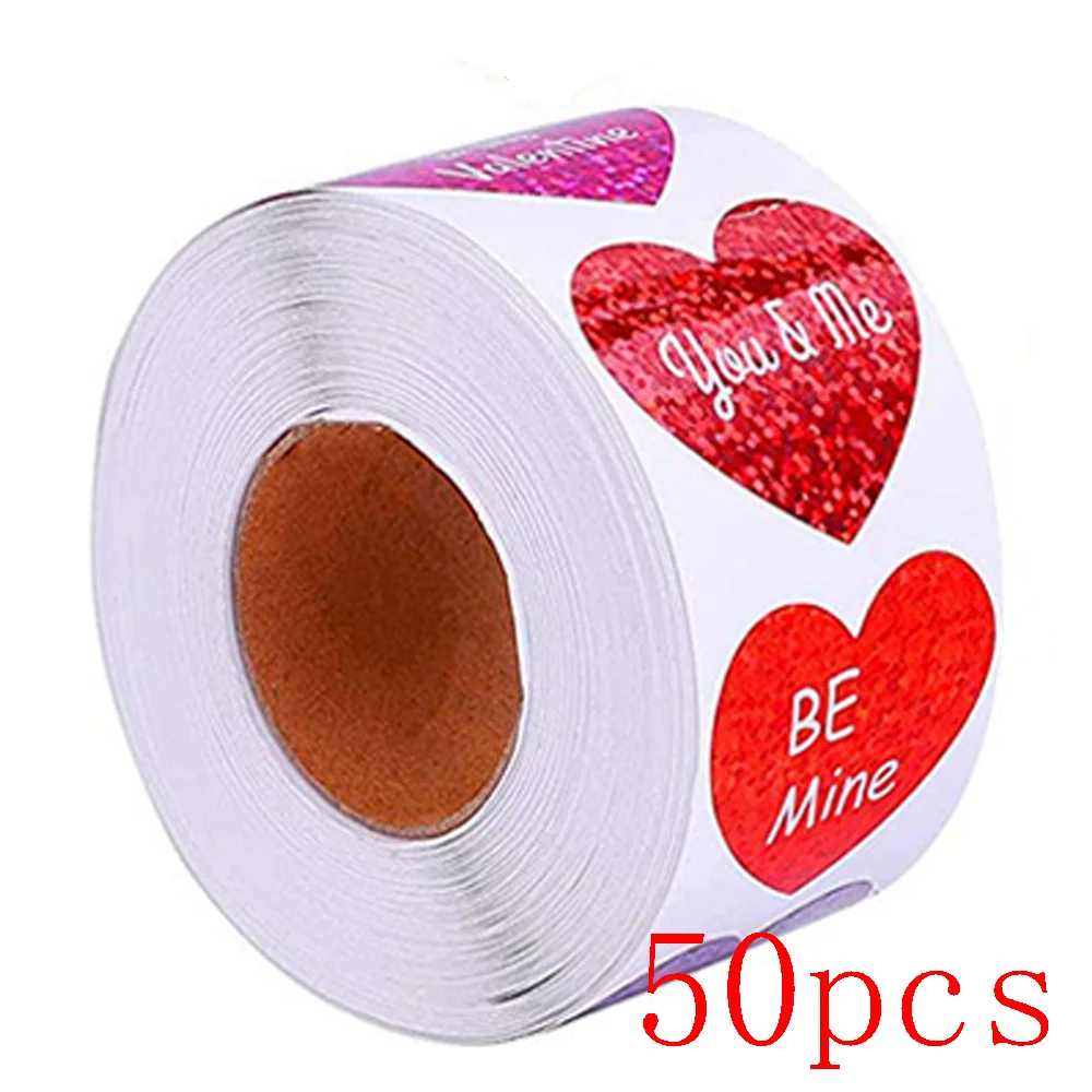 50-500 Piece Gay Pride Stickers Love Pride Rainbow Stickers Love Heart Baking Sticker 1Inch Love Rainbow Heart Shaped  Tape 