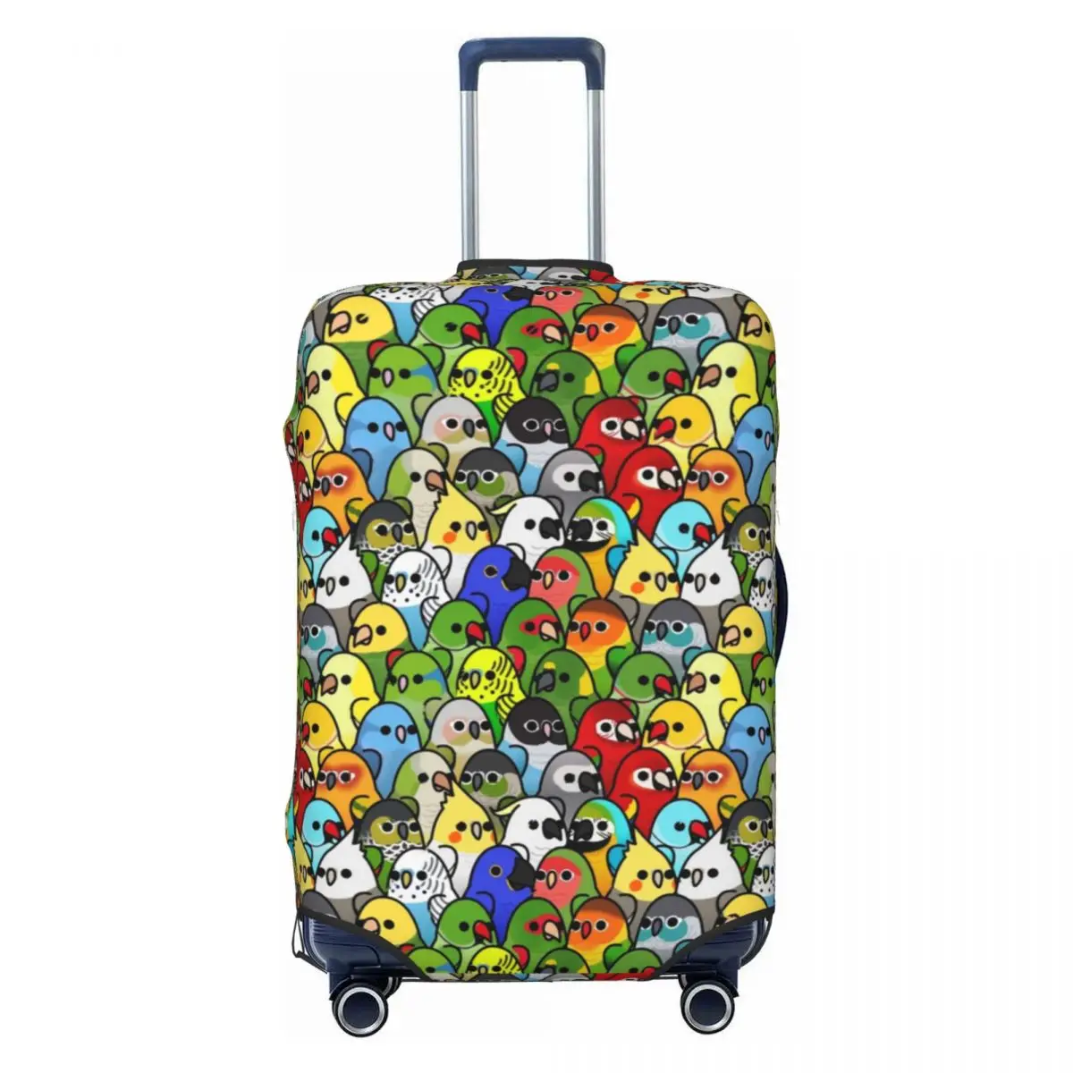 Birds Pattern Suitcase Cover Animal Parakeet Cute Vacation Travel Strectch Luggage Case Protection