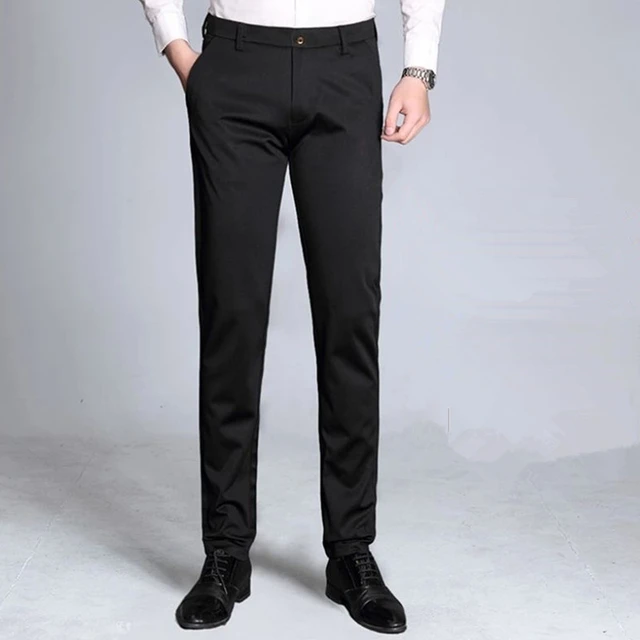 Limehaus | Mens Black Skinny Stretch Suit Trousers | Suit Direct
