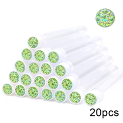 Reusable Eyelash Brush & Mascara Wand Case - 20-Pack Dust-Proof Makeup Applicator Tubes, Wholesale (Green glass)