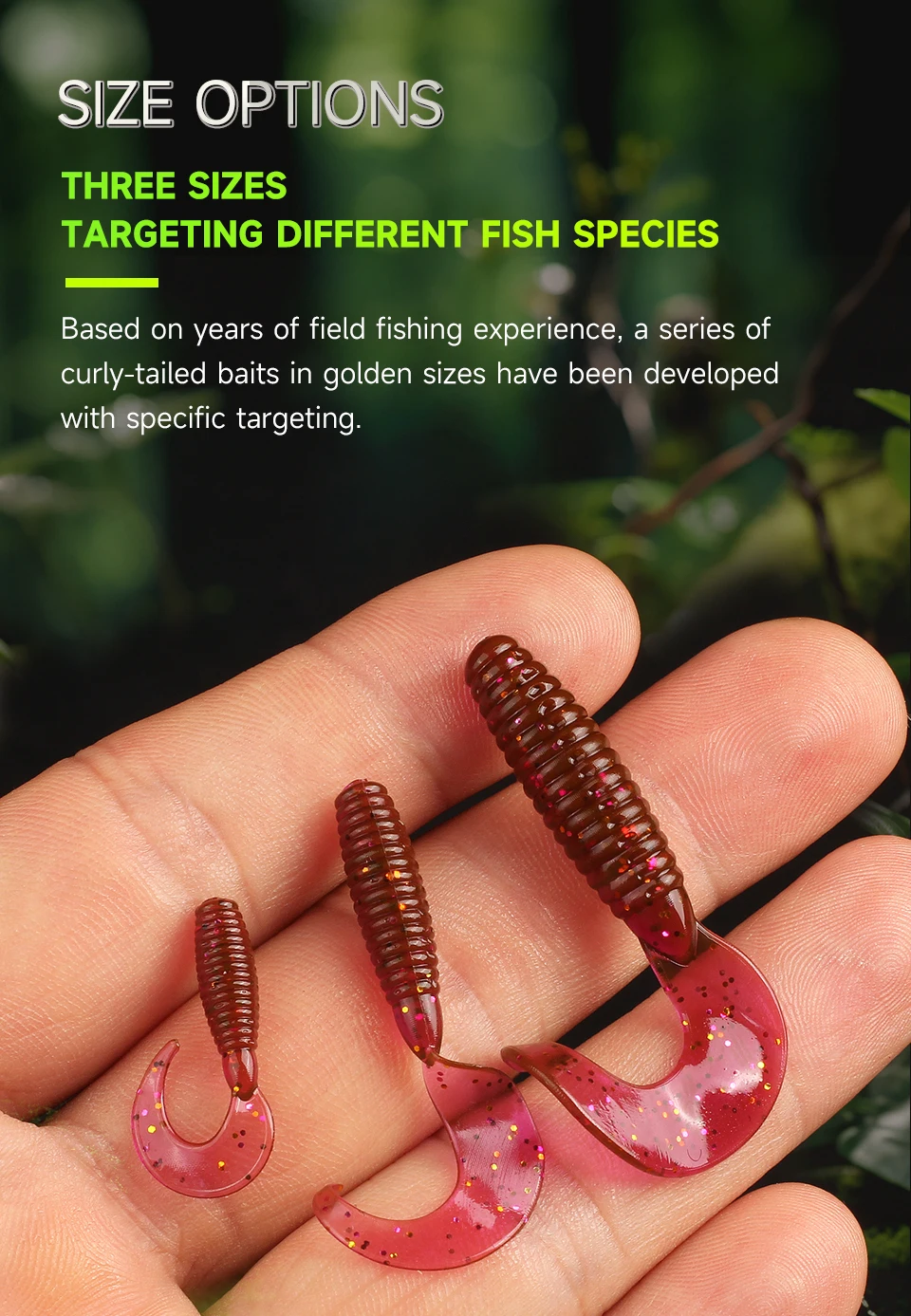 Supercontinent Soft Bait Angry Spin 25 mm 35 mm 45 mm Angelköder Kunststoff Silikon Wurm Moggot Grub Lure sinkende Köder – Detail 4