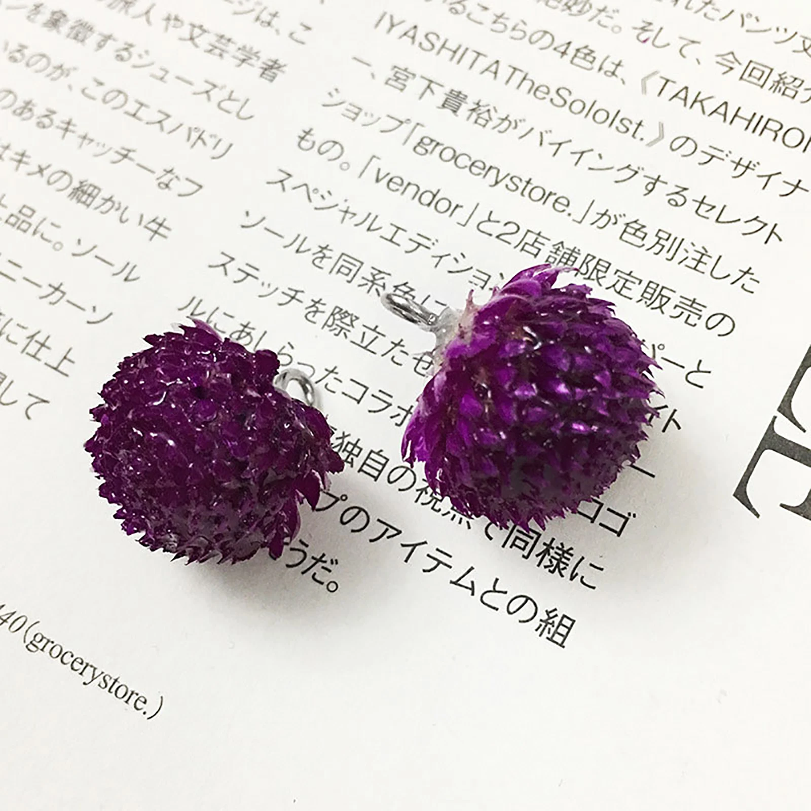Handmade Resin Jewelry Real Flower Pendants Pink Purple Dried Flower Charms DIY Earrings Necklace Women Jewelry Making Findings - 5