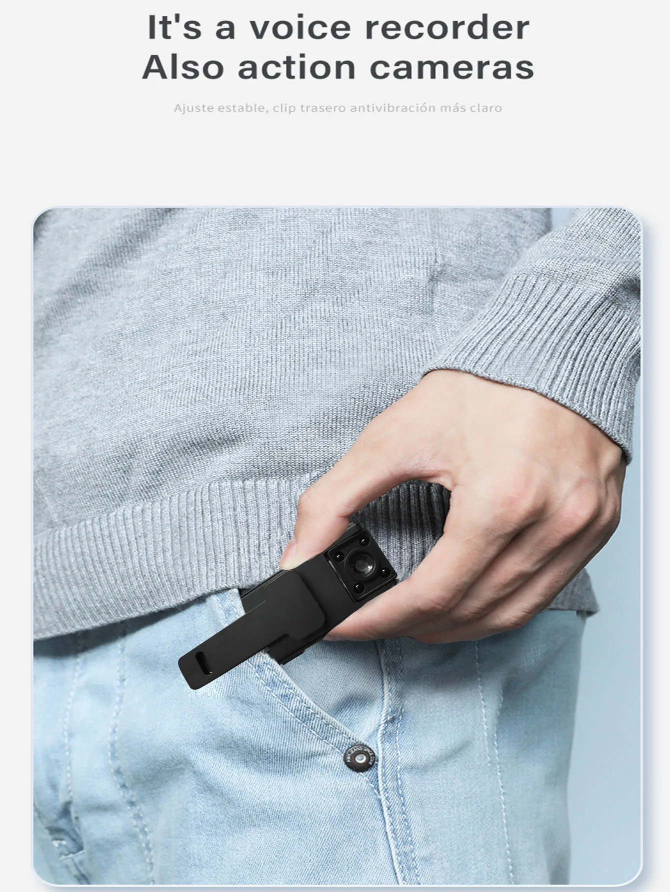 HD-Smart-Kamera, drehbares Objektiv, langlebige, tragbare Stift-Bewegungskamera mit Nachtsicht_voghion.com