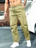 2024 Amazon Summer New Men's Work Pants European and American Independent Station Drawstring Multi Pocket Casual Pants 4