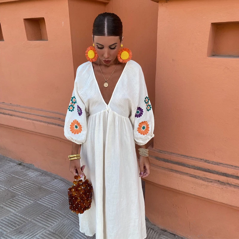 Vestido Linho Midi Decote V, Pronta Entrega, Em Alta, Vestido de Linho elegante