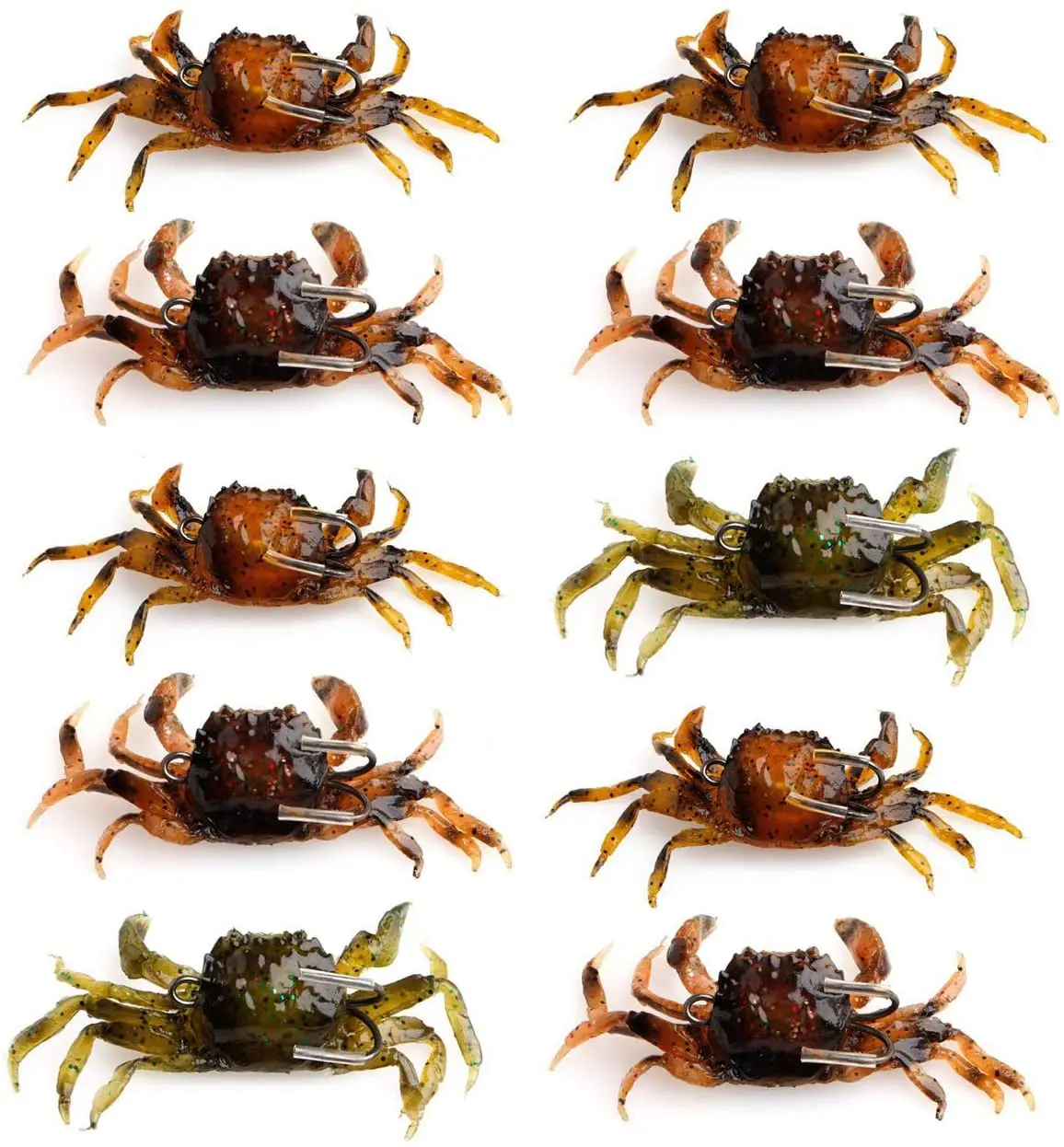 

THORNSLINE 10 Pcs Artificial Crab Lure Bait 3D Simulation Fishing Lures with Sharp Hooks 8cm 35g Fishing Tool Pesca 2022