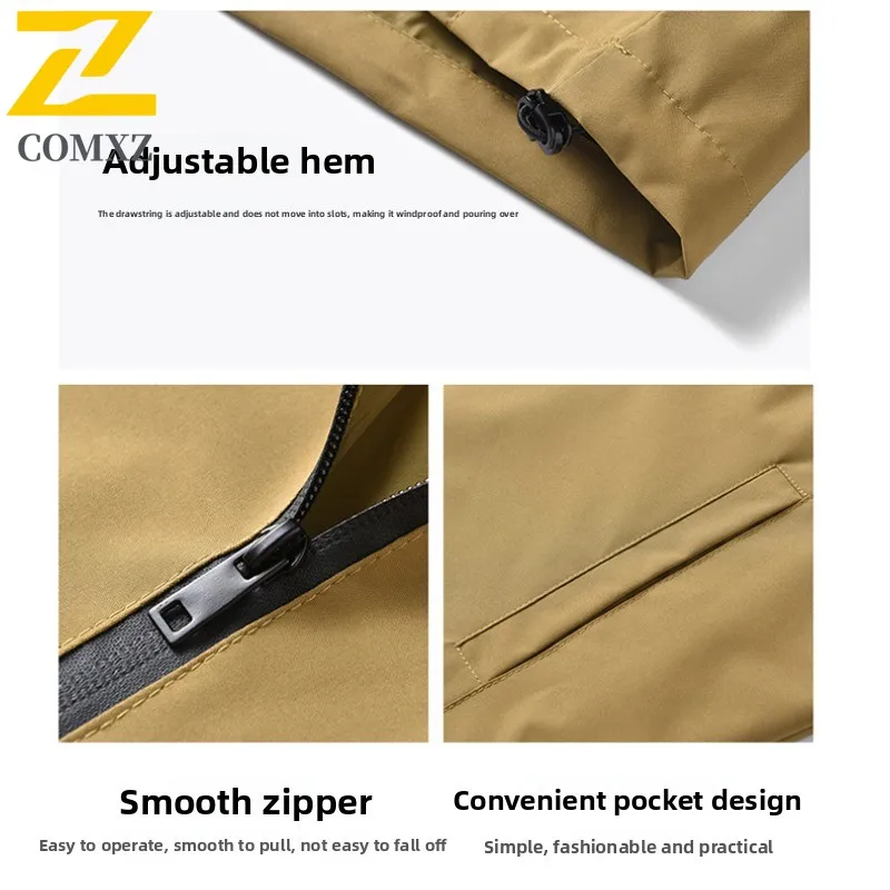 EIAO Autumn Men's Hooded Windbreaker Multiple colors Casual Coat Waterproof Windproof Jacket for Hiking Camping Fishing Workwear