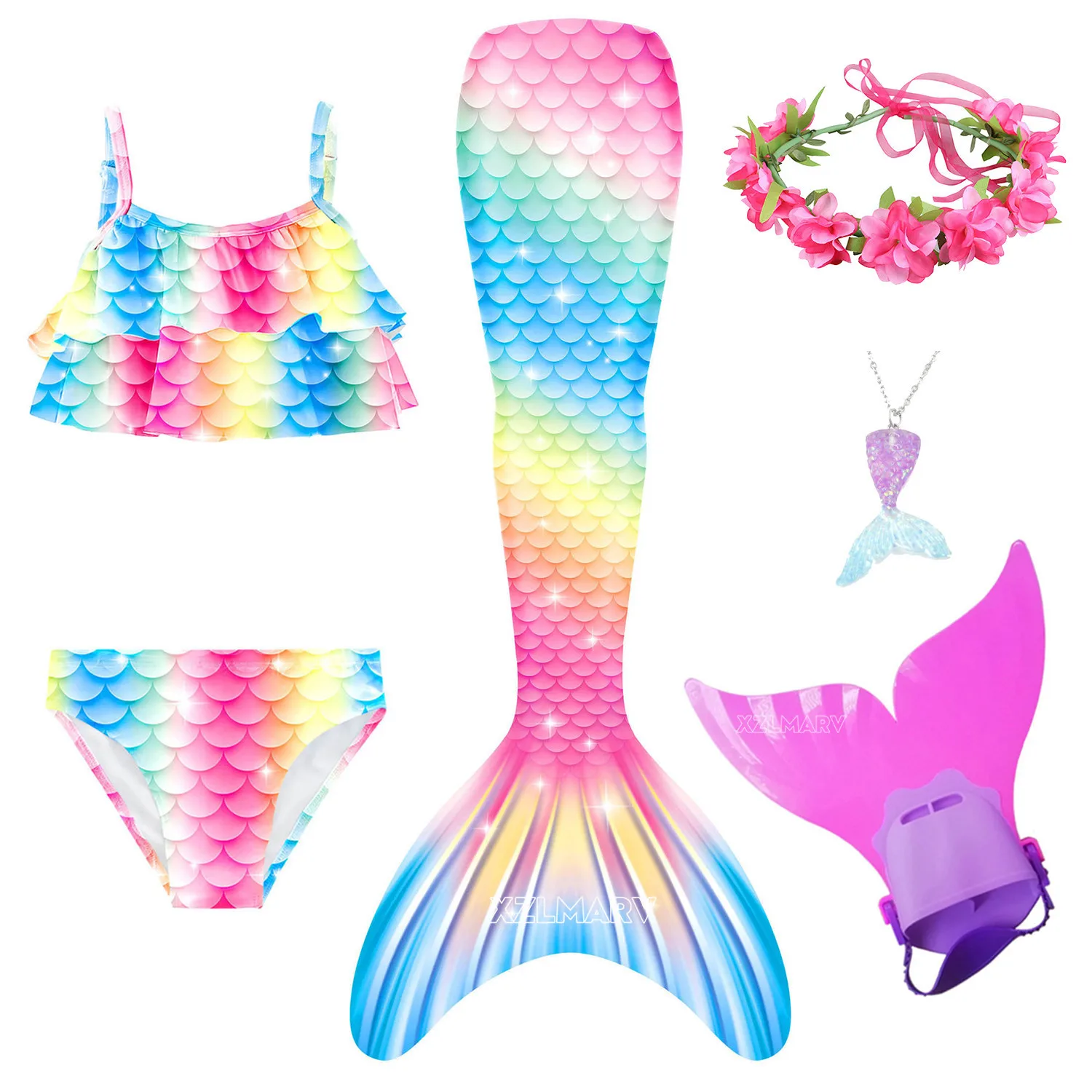 Kids-Girls-Swimming-Mermaid-Tail-Mermaid-Costume-Cosplay-Children ...