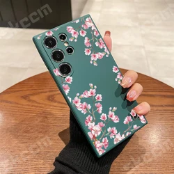 Pink Art Flower Design Soft Phone Case Cover - A50 (Green DSA65)