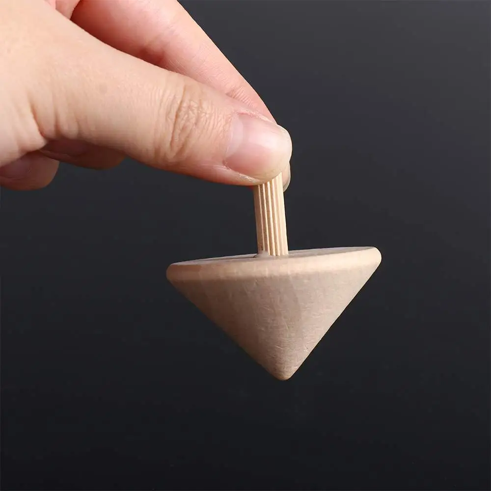 Peg-Top Kindergarten  For Children Desktop Art Craft Wooden Spinning Tops Gyro Toys DIY Gyroscope Toys Wooden Rotate Gyro