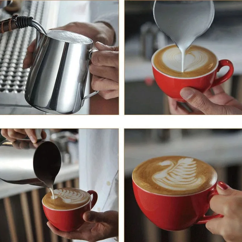 Professional Stainless Steel Milk Frother Pitcher for Espresso Coffee Machines Latte Art Cappuccino and Barista Craft Tools