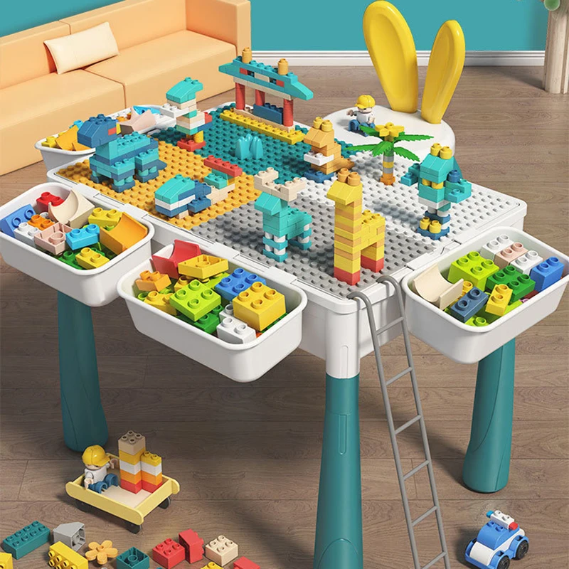 Blocs De Construction Pour Enfants De 3 À 6 Ans, Table De Bureau  Multifonctionnel, Grand Assemblage De Granulés Avec Boîte De Rangement,  Jouets Éducatifs - Blocs - AliExpress