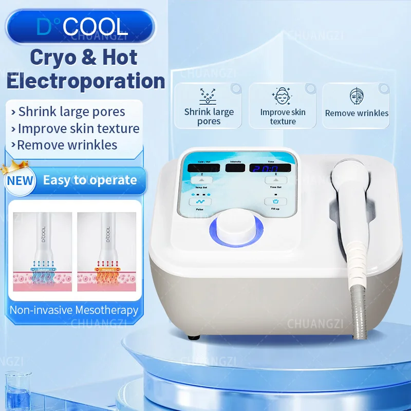 DCOOL Semiconductor 3In1 Machine Cold And Hot Therapy Painless Introduction Ant-wrinkle Anti Puffiness Cryo Electroporation