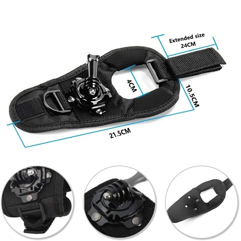 Action Camera Accessory 360&deg; Rotation Glove Wrist Strap for GoPro and DJI