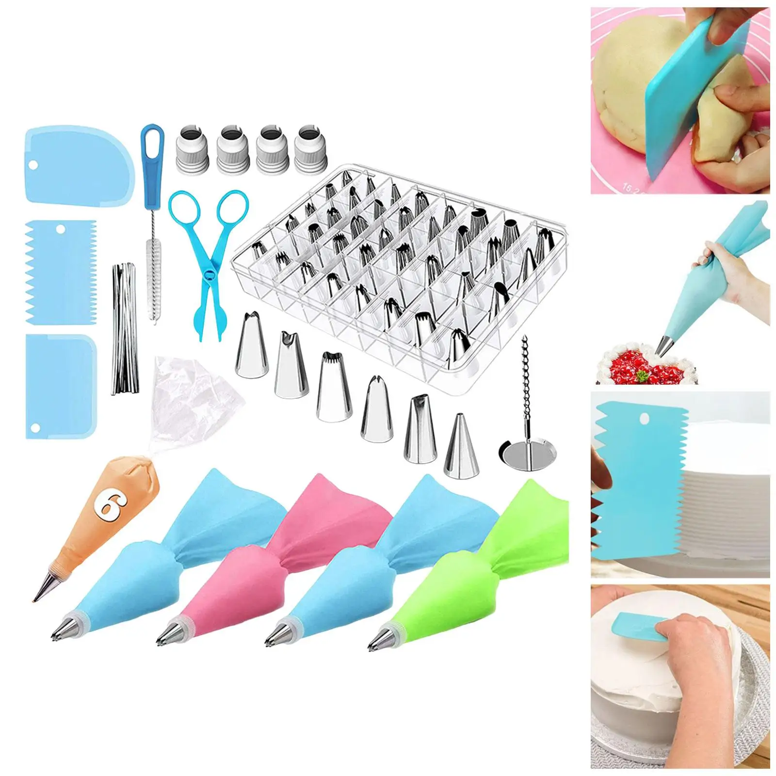 

72Pcs Cake Decorating Supplies for Baking Baking Pastry Tools Reusable for Beginners Piping Bags and Tips Set Cake Making