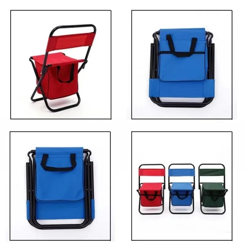 Camping Chair Portable Folding Oxford Cloth Beach Chairs with Storage Box Outdoor Travel Leisure Picnic Seat Outdoor Furniture